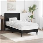 vidaXL Bedframe met LED-stripverlichting Zwart 90 x 190 cm Kunstleer