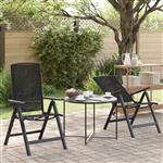 vidaXL Recliner Tuinstoelen 2 pcs Zwart 58 x 71 x 112 cm Textileen
