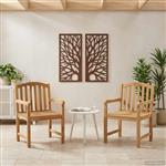 vidaXL Stoelen met rozenmotief 2 stuks Naturel 58 x 60 x 90 cm