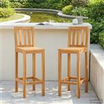 vidaXL Barkruk 2 pcs Bruin Massief Teakhout