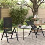 vidaXL Recliner Tuinstoelen 2 pcs Zwart 58 x 73 x 111,5 cm Textileen