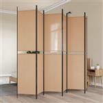 vidaXL 6-Panelen Kamerscherm Beige 300 x 220 cm Stof