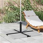 vidaXL Parasolvoet kruisframe Zwart Staal voor palen van 25–50 mm
