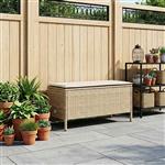 vidaXL Tuinvoetenbank Beige en Crème 80 x 38 x 42 cm PE Rattan