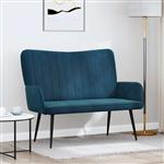 vidaXL 2-Zits Sofa Blauw 115 x 61 x 87 cm Fluweel (V)