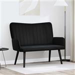 vidaXL 2-Zits Sofa Zwart 115 x 61 x 87 cm Fluweel (V)