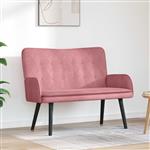 vidaXL 2-Zits Sofa Roze 115 x 61 x 87 cm Fluweel (V)