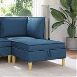 vidaXL Sofa Kruk met Opslag Blauw Stof