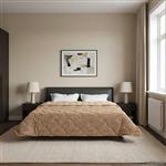 vidaXL Winter Dekbed Taupe 200 x 220 cm Microfiber en Teddy fleece