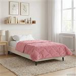 vidaXL Zomer Dekbed Roze 135 x 200 cm Microfiber en Teddy fleece