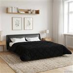 vidaXL Zomer Dekbed Zwart 200 x 240 cm Microfiber en Teddy fleece