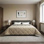 vidaXL Zomer Dekbed Gekwilt Lichtgrijs 220 x 260 cm