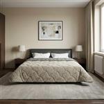 vidaXL Zomer Dekbed Gekwilt Lichtgrijs 200 x 200 cm