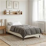vidaXL Winter Dekbed Gekwilt Lichtgrijs 155 x 200 cm Microfiber