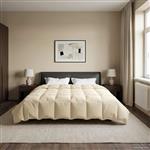 vidaXL Vol jaar dekbed Gekwilt Crème 240 x 260 cm Microfiber