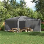 vidaXL Party Tent Zijwand 2 pcs Lichtgrijs 400 x 195 cm PE en staal