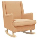 vidaXL Schommelstoel Beige 62 x 80 x 85 cm Schapenstof