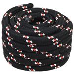 vidaXL Boottouw 25 m 3 Zwart en Rood PP