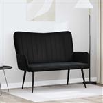 vidaXL 2-Zits Sofa Zwart 115 x 61 x 87 cm Fluweel (V)