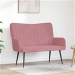 vidaXL 2-Zits Sofa Roze 115 x 61 x 87 cm Fluweel (V)