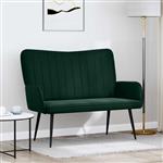 vidaXL 2-Zits Sofa Donkergroen 115 x 61 x 87 cm Fluweel (V)