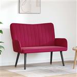vidaXL 2-Zits Sofa Wijnrood 115 x 61 x 87 cm Fluweel (V)