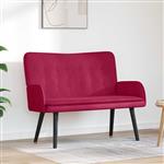 vidaXL 2-Zits Sofa Wijnrood 115 x 61 x 87 cm Fluweel (V)