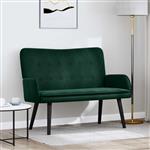 vidaXL 2-Zits Sofa Donkergroen 115 x 61 x 87 cm Fluweel (V)