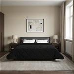 vidaXL Winter Dekbed Zwart 220 x 240 cm Microfiber en Teddy fleece