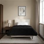 vidaXL Winter Dekbed Zwart 155 x 220 cm Microfiber en Teddy fleece