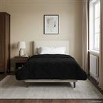 vidaXL Winter Dekbed Zwart 140 x 220 cm Microfiber en Teddy fleece