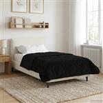 vidaXL Winter Dekbed Zwart 135 x 200 cm Microfiber en Teddy fleece