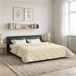 vidaXL Zomer Dekbed Crème 200 x 200 cm Microfiber en Teddy fleece