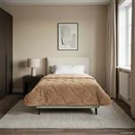 vidaXL Zomer Dekbed Taupe 140 x 220 cm Microfiber en Teddy fleece