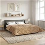 vidaXL Zomer Dekbed Taupe 200 x 240 cm Microfiber en Teddy fleece