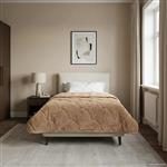 vidaXL Zomer Dekbed Taupe 140 x 220 cm Microfiber en Teddy fleece