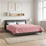vidaXL Zomer Dekbed Roze 200 x 200 cm Microfiber en Teddy fleece