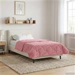 vidaXL Zomer Dekbed Roze 140 x 220 cm Microfiber en Teddy fleece