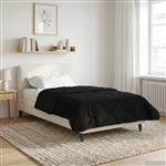 vidaXL Zomer Dekbed Zwart 135 x 200 cm Microfiber en Teddy fleece