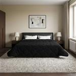 vidaXL Zomer Dekbed Zwart 200 x 200 cm Microfiber en Teddy fleece