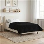 vidaXL Zomer Dekbed Zwart 155 x 200 cm Microfiber en Teddy fleece