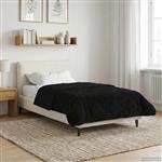 vidaXL Zomer Dekbed Zwart 135 x 200 cm Microfiber en Teddy fleece