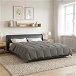 vidaXL Winter Dekbed Gekwilt Lichtgrijs 240 x 260 cm Microfiber
