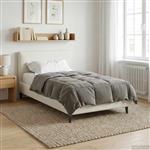 vidaXL Winter Dekbed Gekwilt Lichtgrijs 155 x 220 cm Microfiber