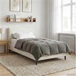 vidaXL Winter Dekbed Gekwilt Lichtgrijs 135 x 200 cm Microfiber