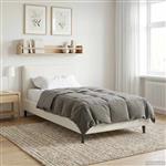 vidaXL Winter Dekbed Gekwilt Lichtgrijs 135 x 200 cm Microfiber