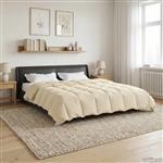 vidaXL Vol jaar dekbed Gekwilt Crème 200 x 240 cm Microfiber