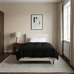 vidaXL Zomer Dekbed Gekwilt Zwart 155 x 220 cm Microfiber