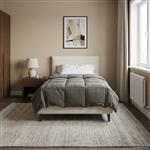 vidaXL Zomer Dekbed Gekwilt Lichtgrijs 155 x 200 cm Microfiber