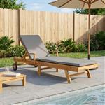 vidaXL Ligstoel 100% Polyester Massief Teak